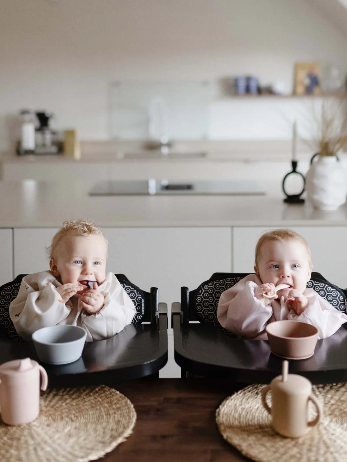 2-Pack Silicone Toddler Starter Spoons, Tradewinds/Shifting Sand