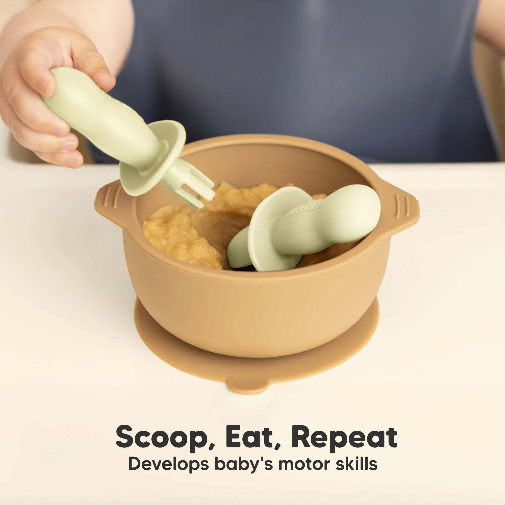 2-Sets Lil’ Prep Baby Fork & Spoon (Pastel Sky)