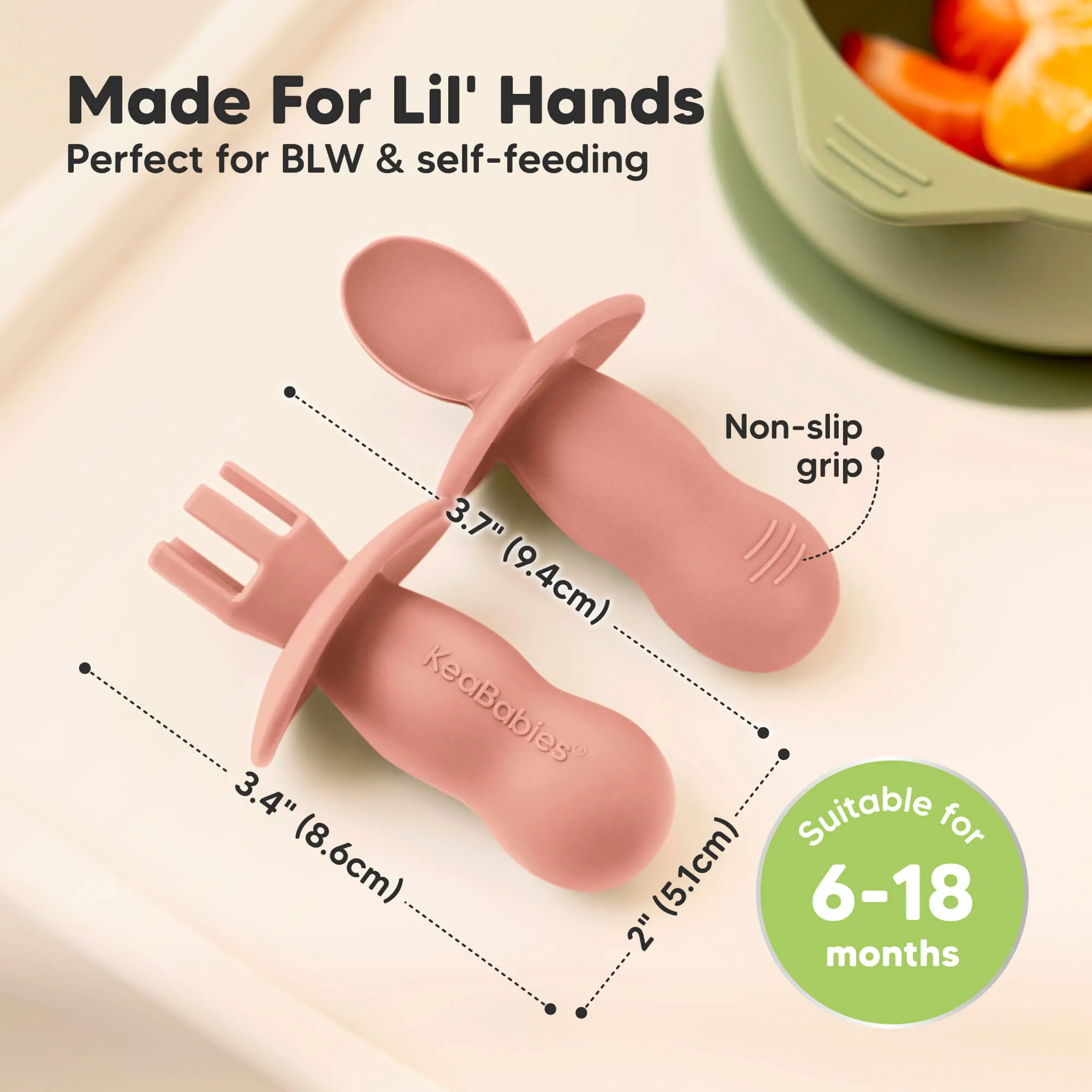 2-Sets Lil’ Prep Baby Fork & Spoon (Roseate)