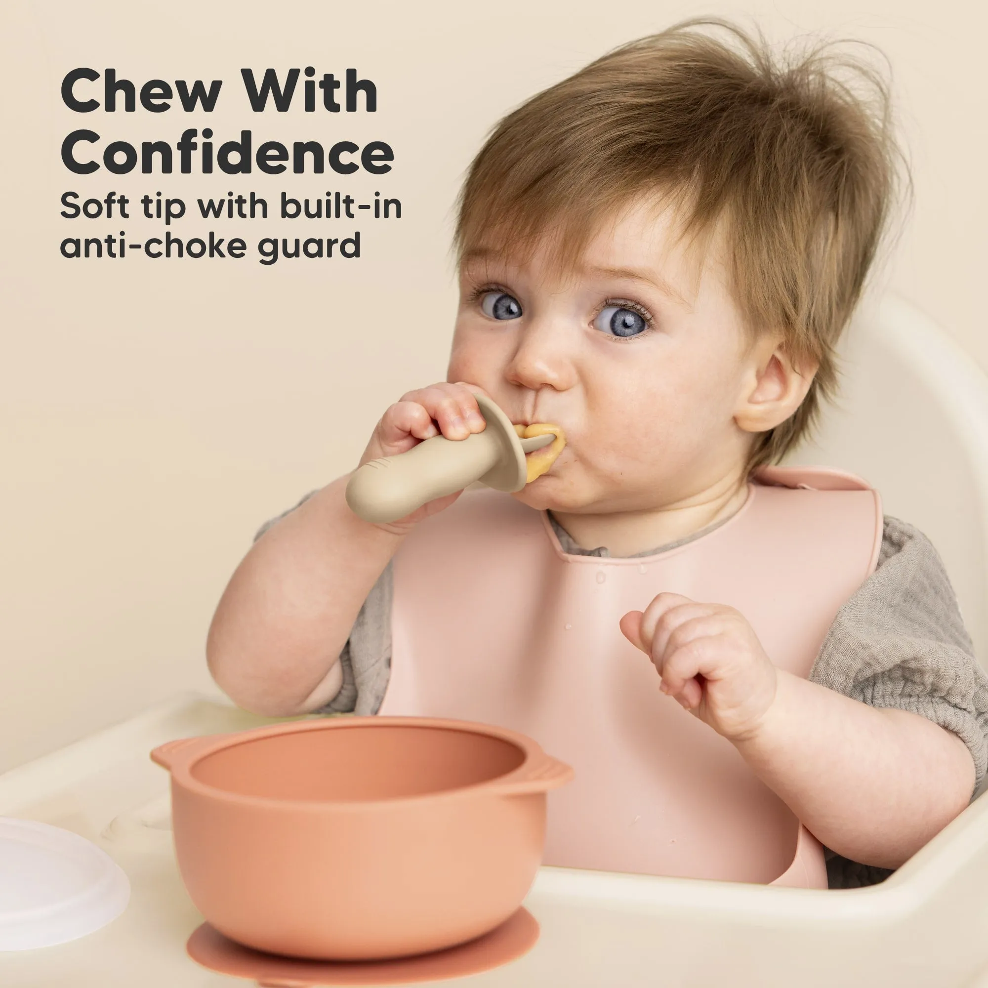 2-Sets Lil’ Prep Baby Fork & Spoon (Terracotta)