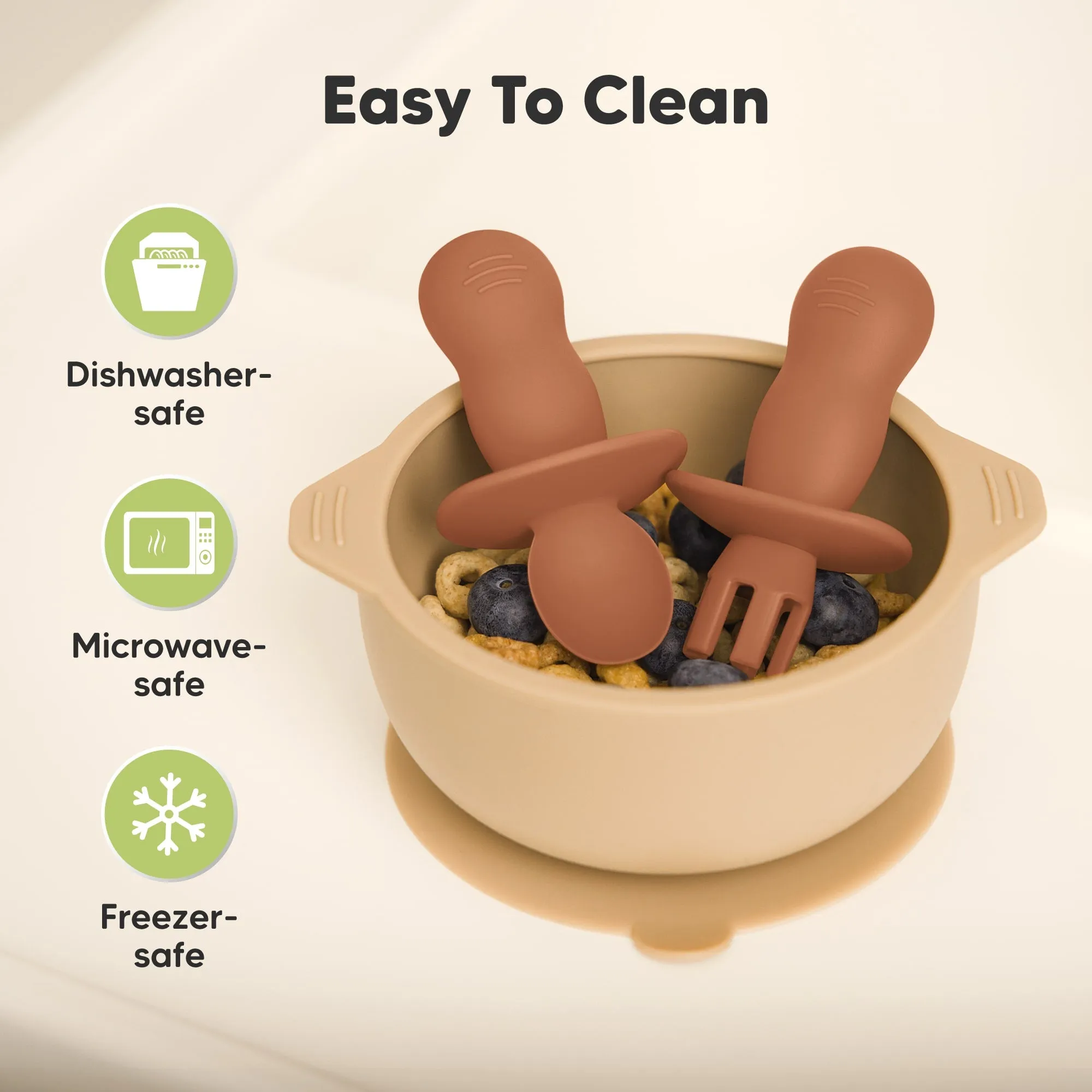 2-Sets Lil’ Prep Baby Fork & Spoon (Terracotta)