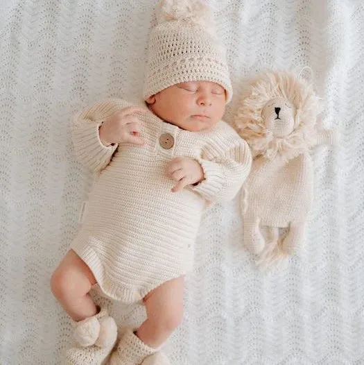 3 Little Crowns - Textured Knit Bodysuit | Oat