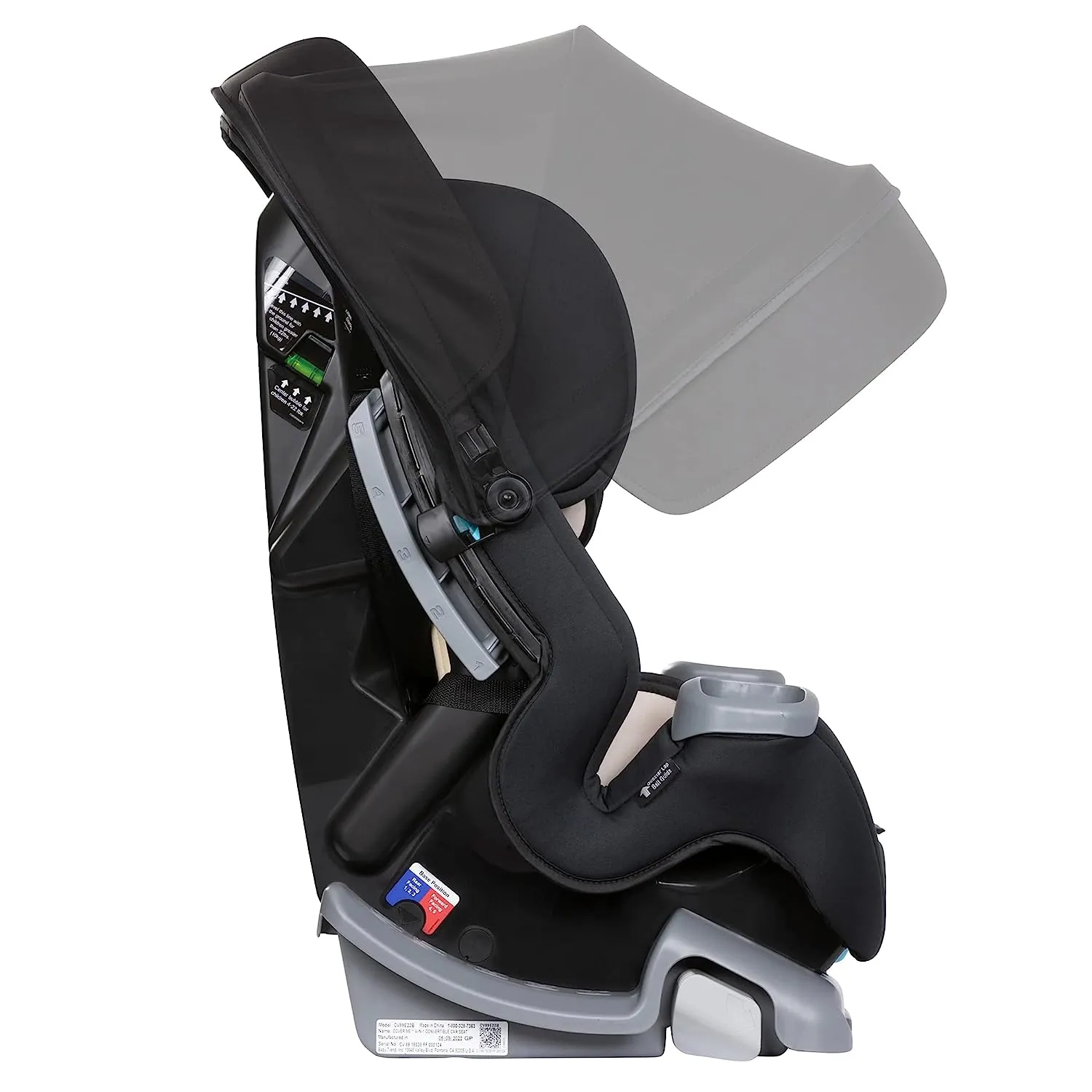 Baby Trend Cover Me 4 in 1 Convertible Car Seat, Adjustable Canopy, Modern Khaki