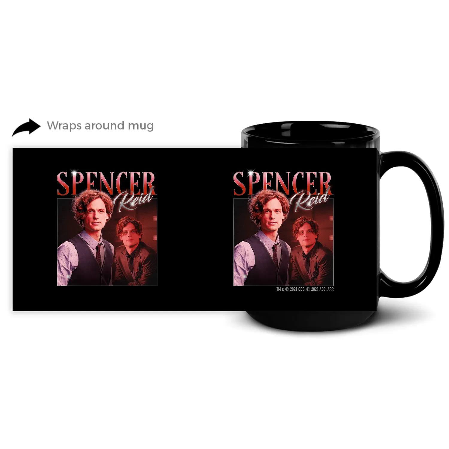 Criminal Minds 80's Spencer Reid Black Mug