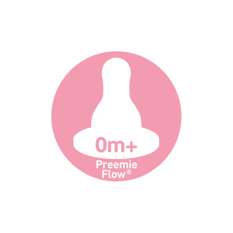 Dr. Brown's Preemie Flow Silicone Narrow Nipple, 2-Pack Transparent Birth  to 3M