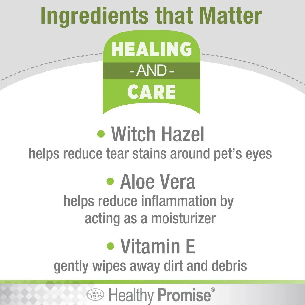 Four Paws Healthy Promise Eye Wipes For Cat & Dog  (35 ct)