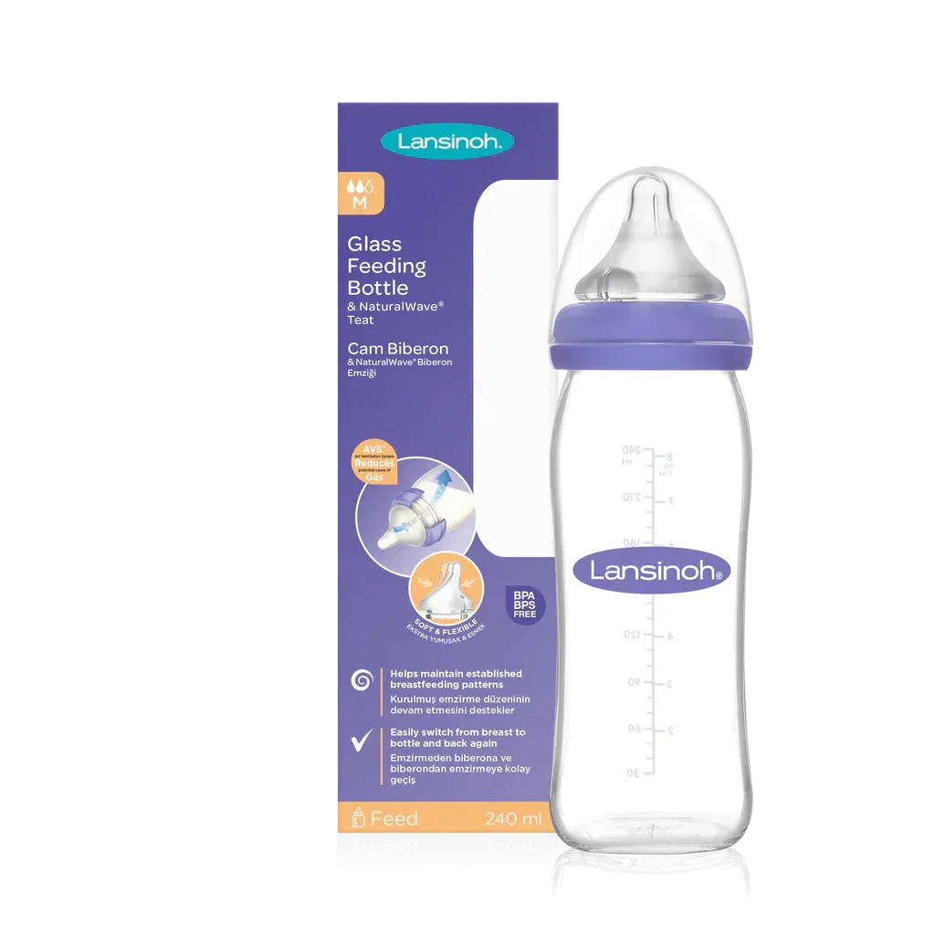 Glass Feeding Bottle with NaturalWave® Teat