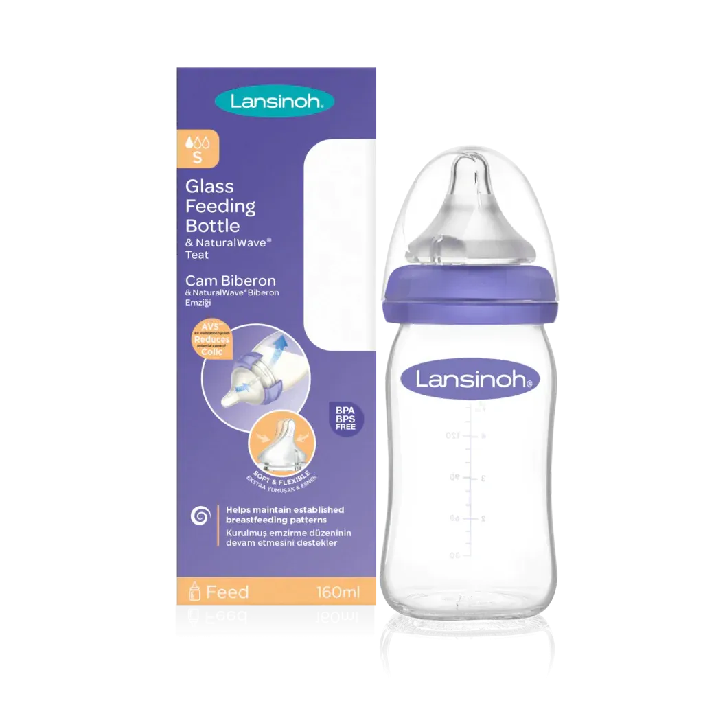 Glass Feeding Bottle with NaturalWave® Teat