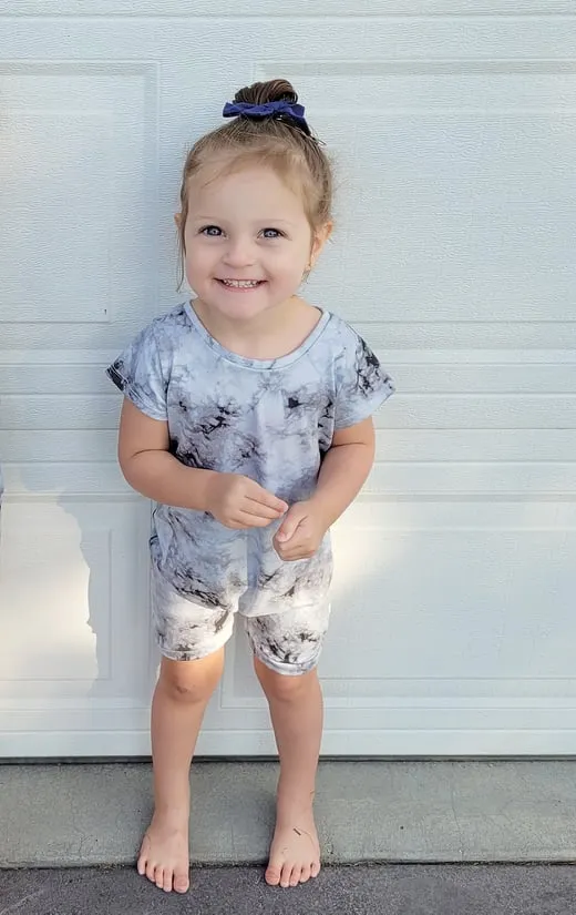 Grey Tie Dye Summer Zip Baby Romper