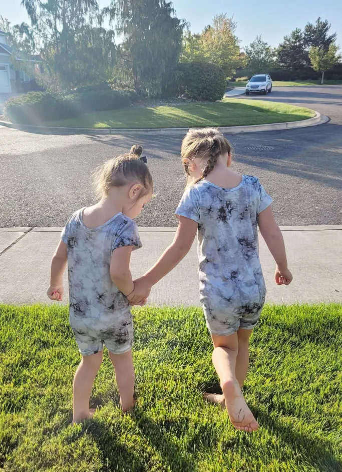 Grey Tie Dye Summer Zip Baby Romper