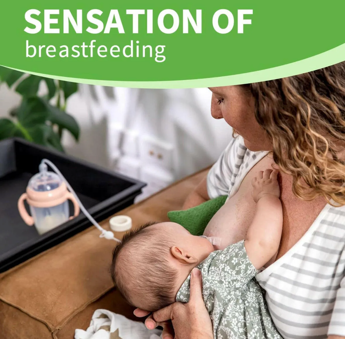 haakaa Gen.3 Silicone Supplemental Nursing System Baby Nutrition Feeding Bottle Combo -0m  Baby,Breastfeeding Essential -BPA Free - Grey