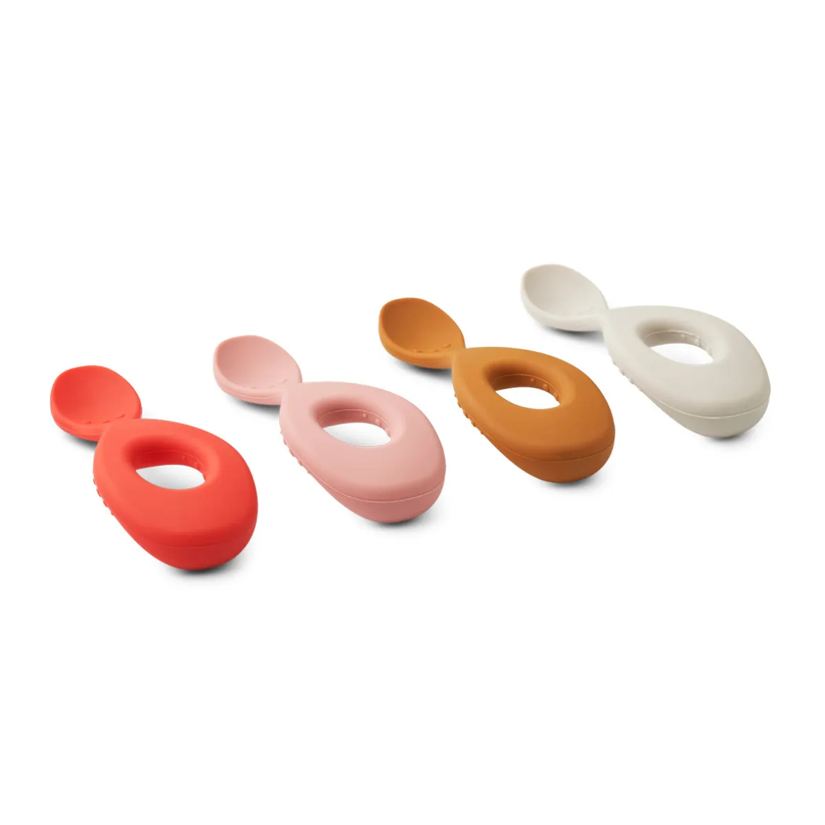 Liewood Liva Silicone Spoons 4-Pack | Dusty Raspberry Multi Mix