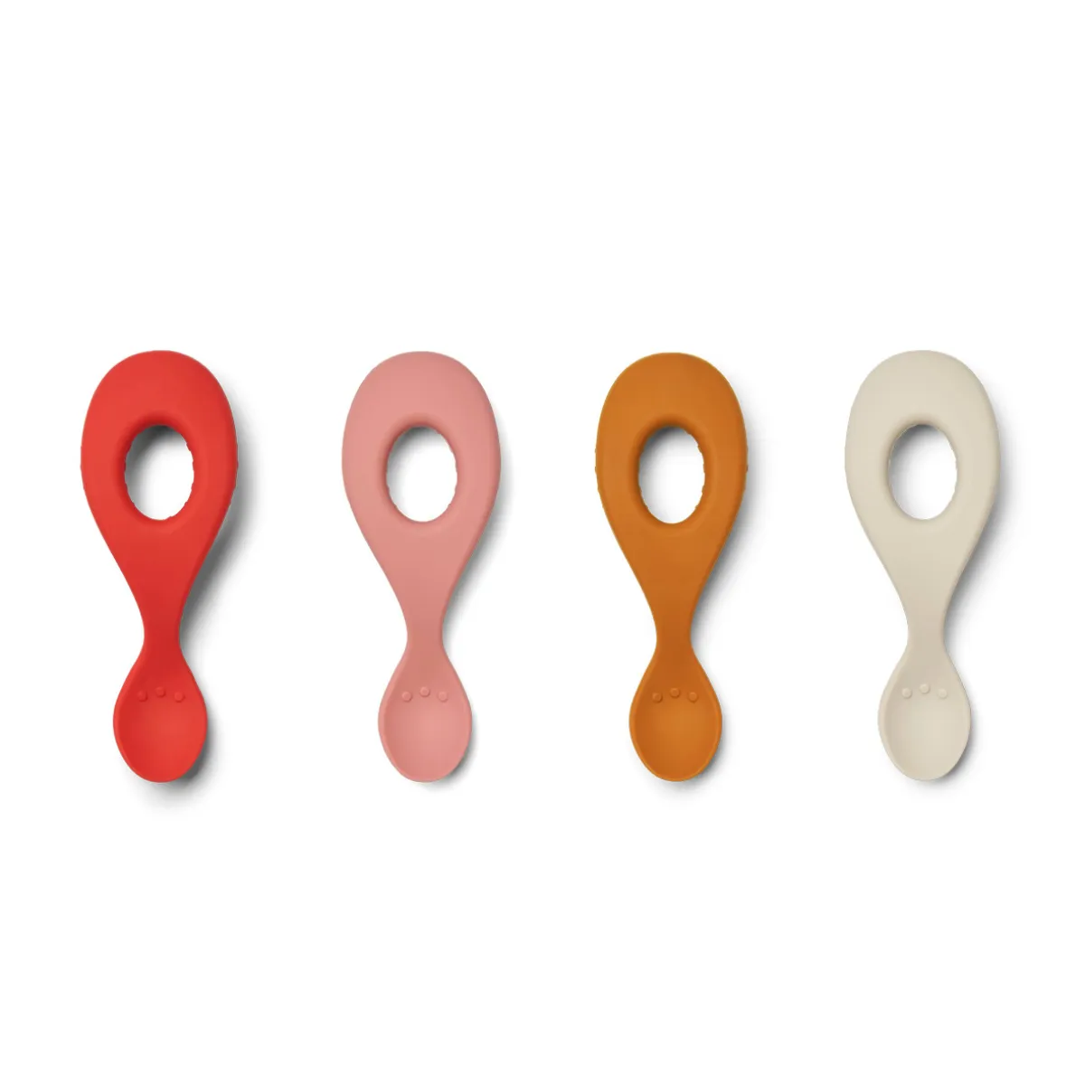 Liewood Liva Silicone Spoons 4-Pack | Dusty Raspberry Multi Mix