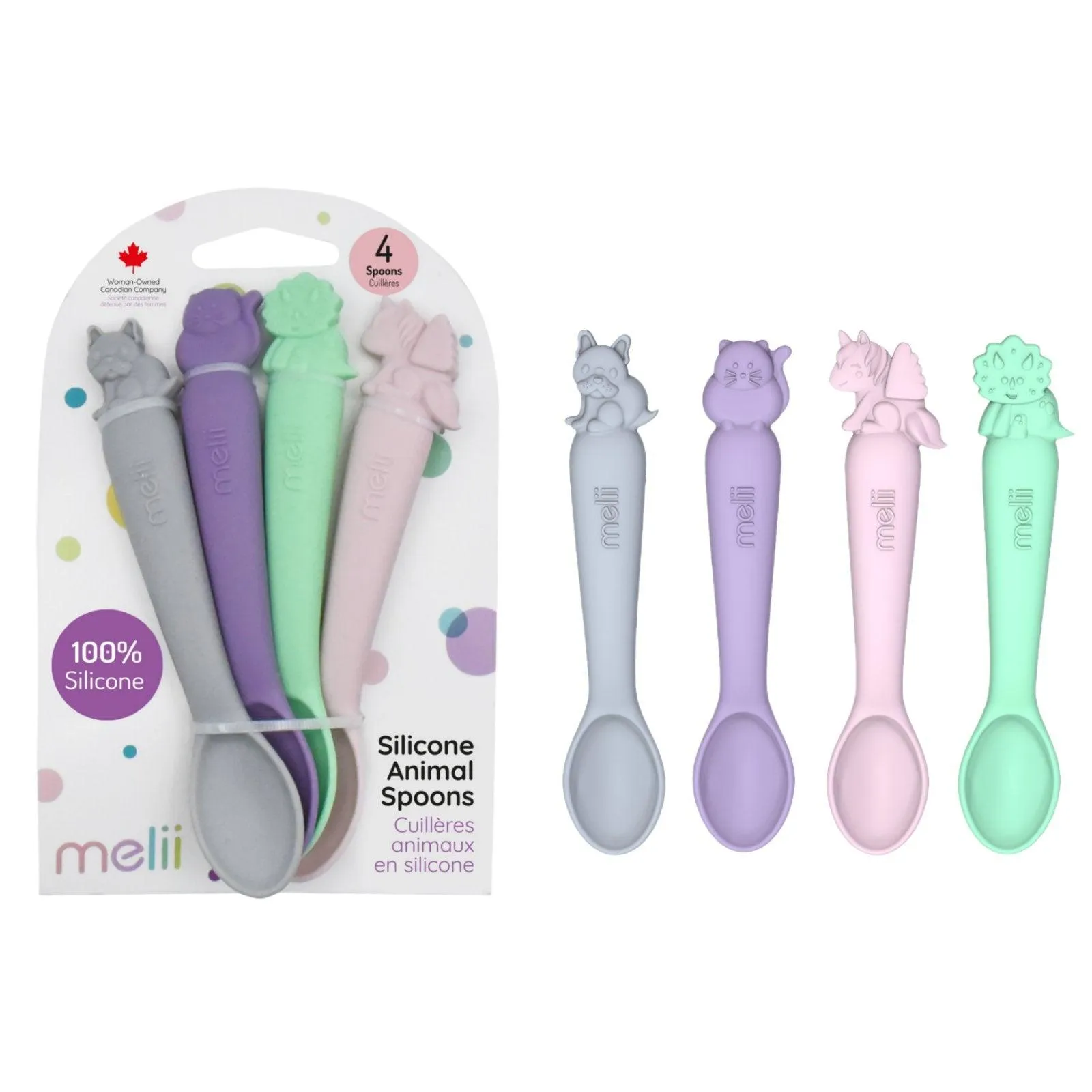 Melii Silicone Spoons - 4 pack