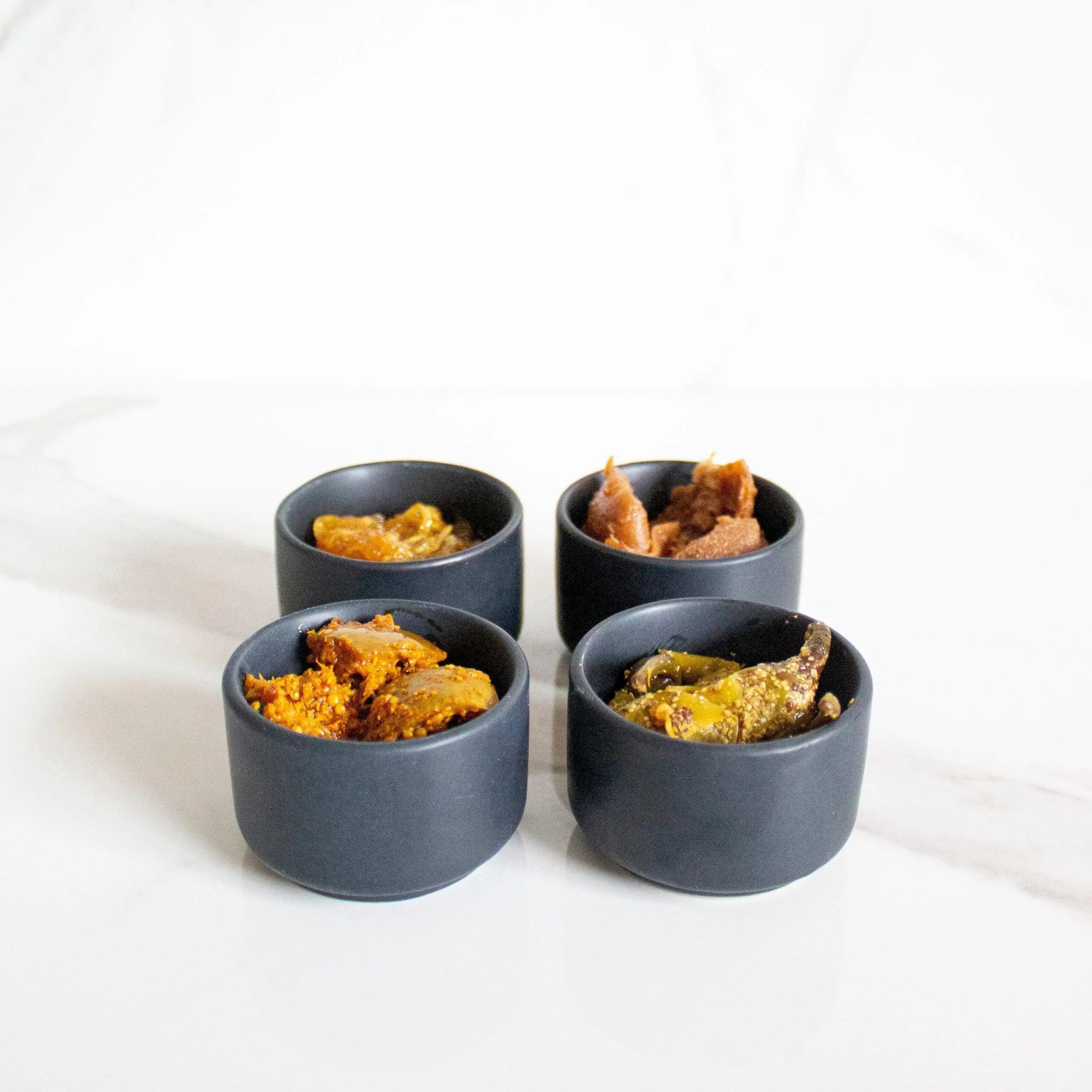Mini Black Condiments Storage & Serving Bowl Set Of 4 | Sauf & Dessert Bowls For Home & Dining Table