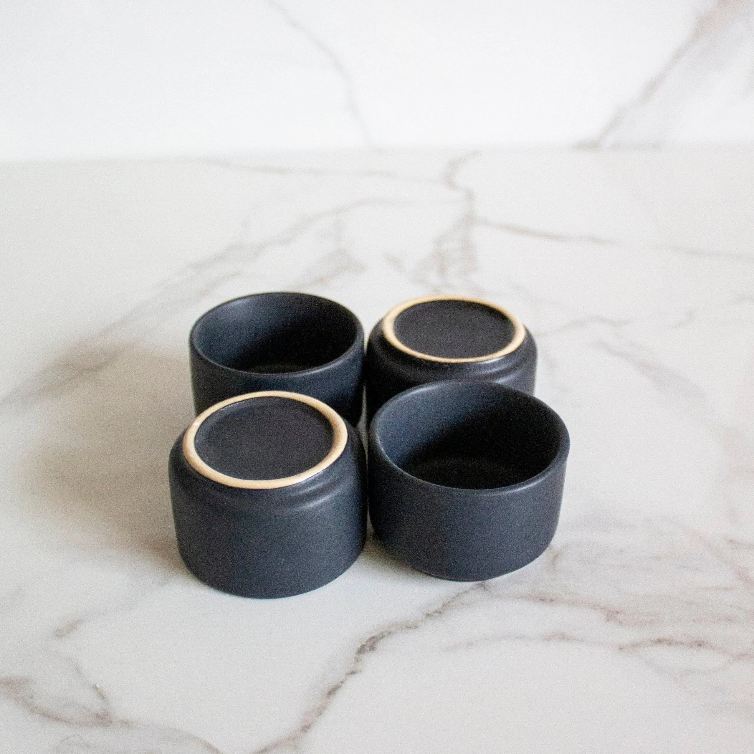 Mini Black Condiments Storage & Serving Bowl Set Of 4 | Sauf & Dessert Bowls For Home & Dining Table