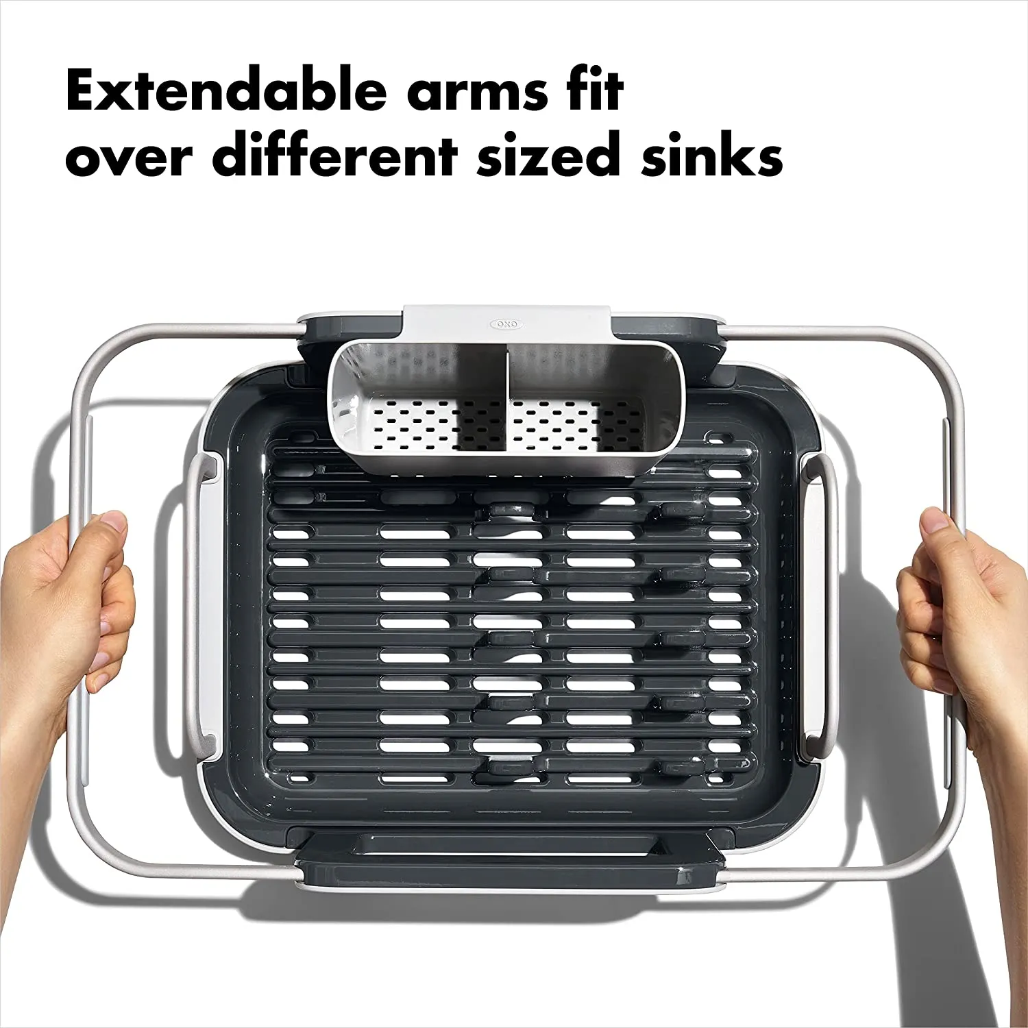 OXO GG OVER THE SINK ALUMINUM DISH RACK