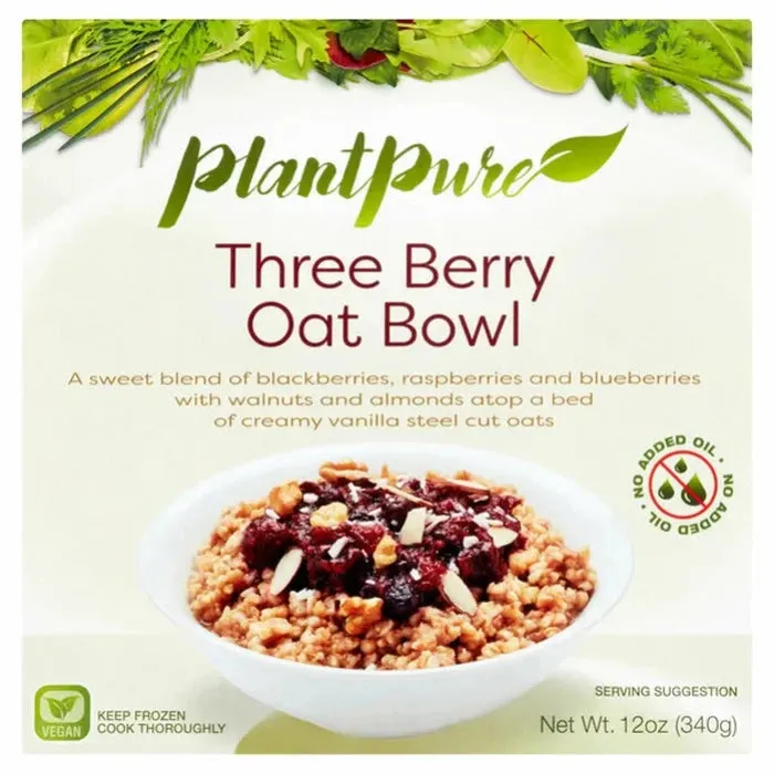 Plantpure Bowl Three Berry Oat 12 OZ - Pack of 12