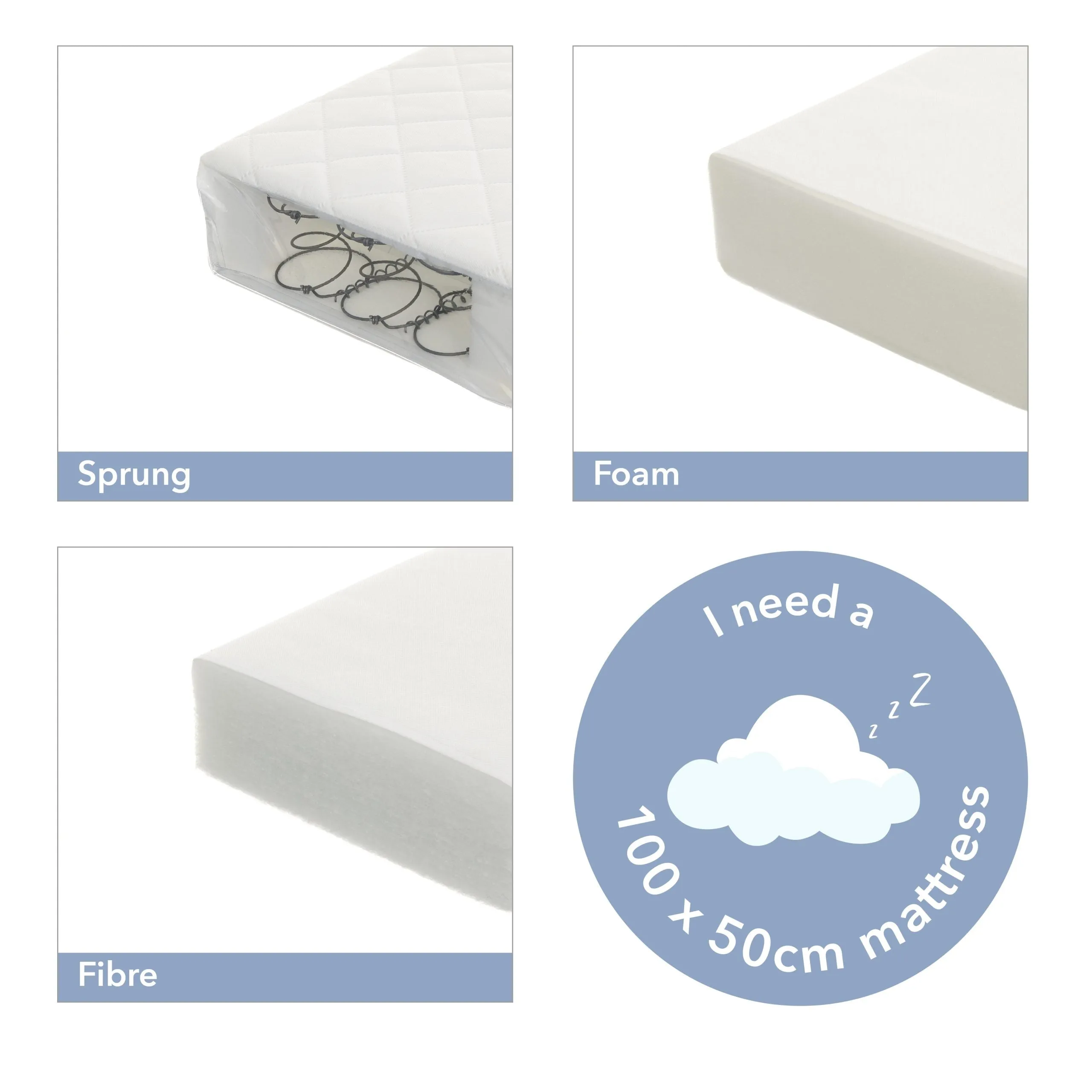 Stamford Space Saver Sleigh Cot - White