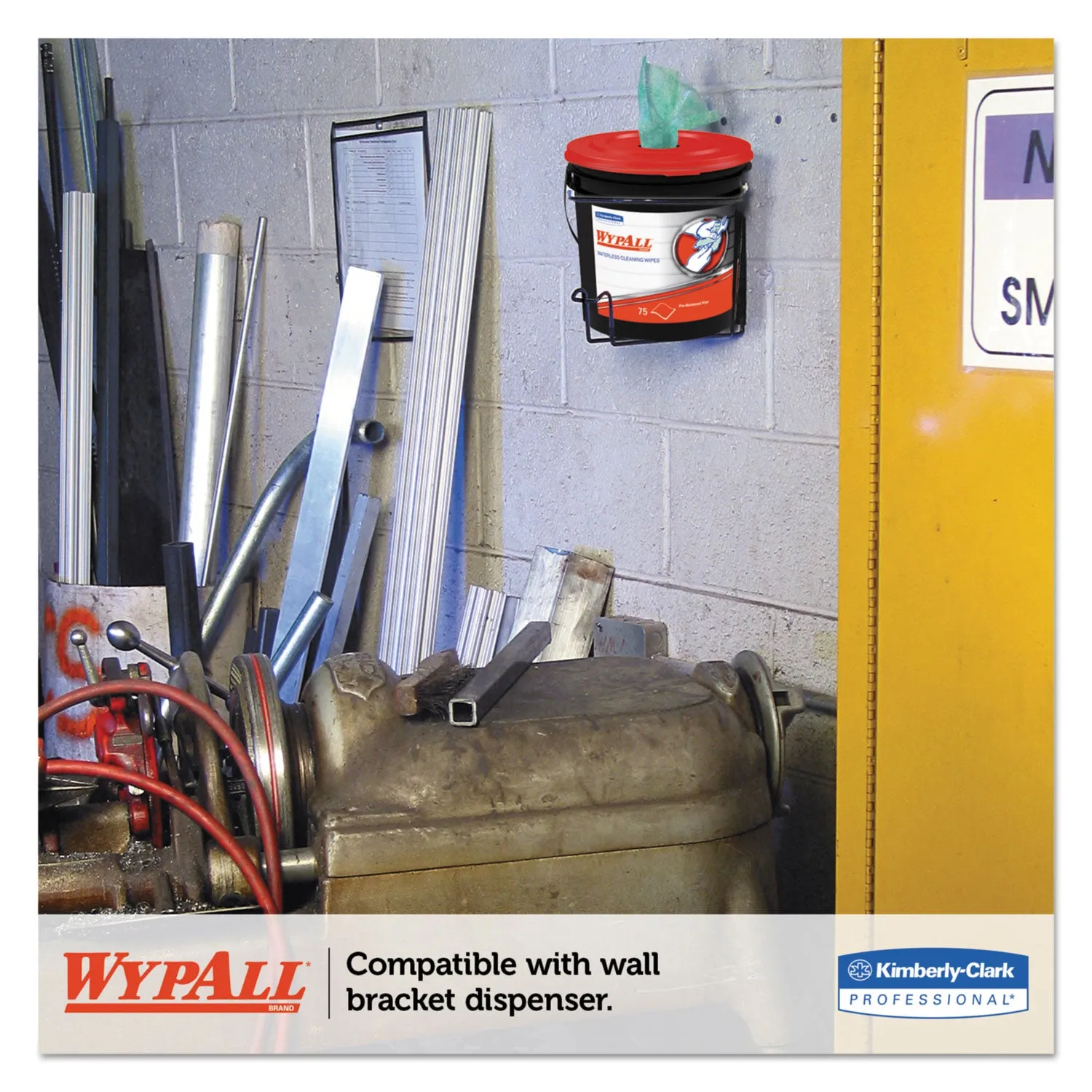 Wypall Waterless Cleaning Wipes, Cloth, 9 X 12, 75/Bucket - KCC91371EA